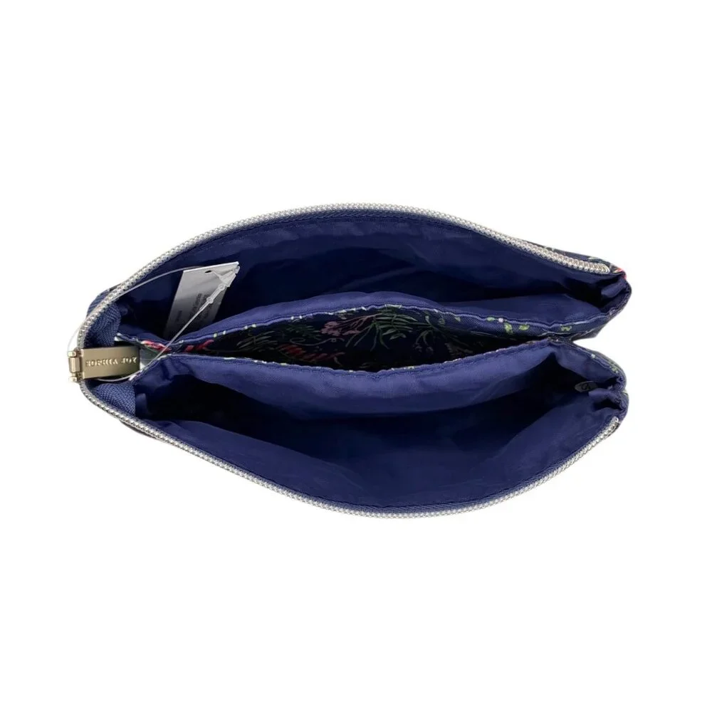 Sophia Joy Floral Compartment Organizer Cosmetic Accessory Travel Purse Bag NWT
